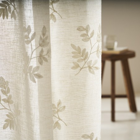 Κουρτίνα με σιρίτι Gofis Home Leaf Beige Aw24 10-04-532-12/06 140x280