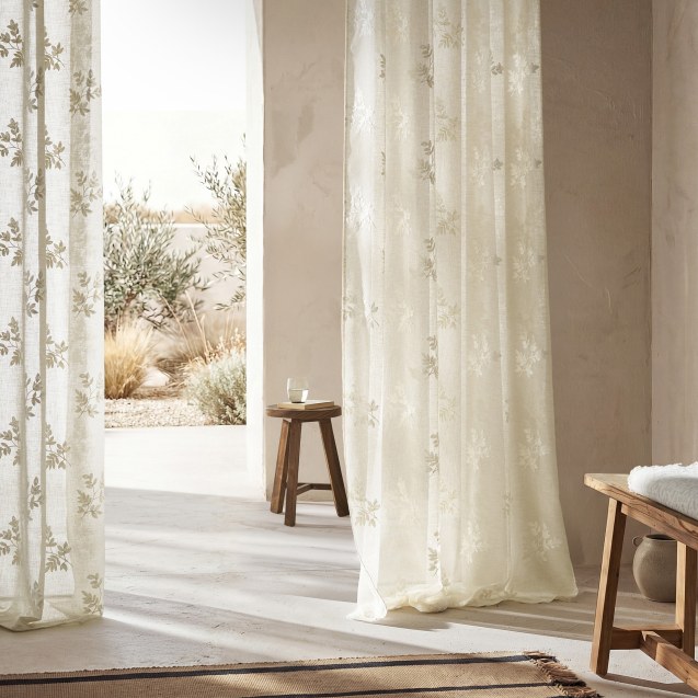 Κουρτίνα με σιρίτι Gofis Home Leaf Beige Aw24...