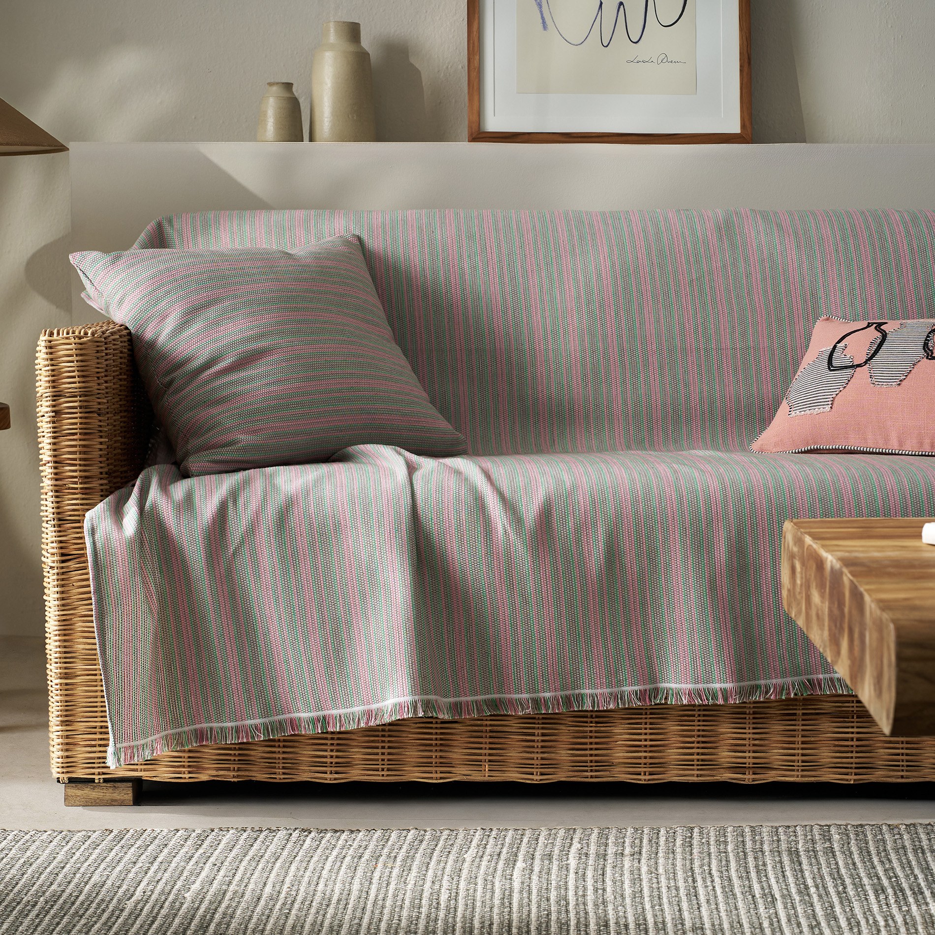 Ριχτάρι Τετραθέσιου Gofis Home Nymeria Pink Stripe 20-0