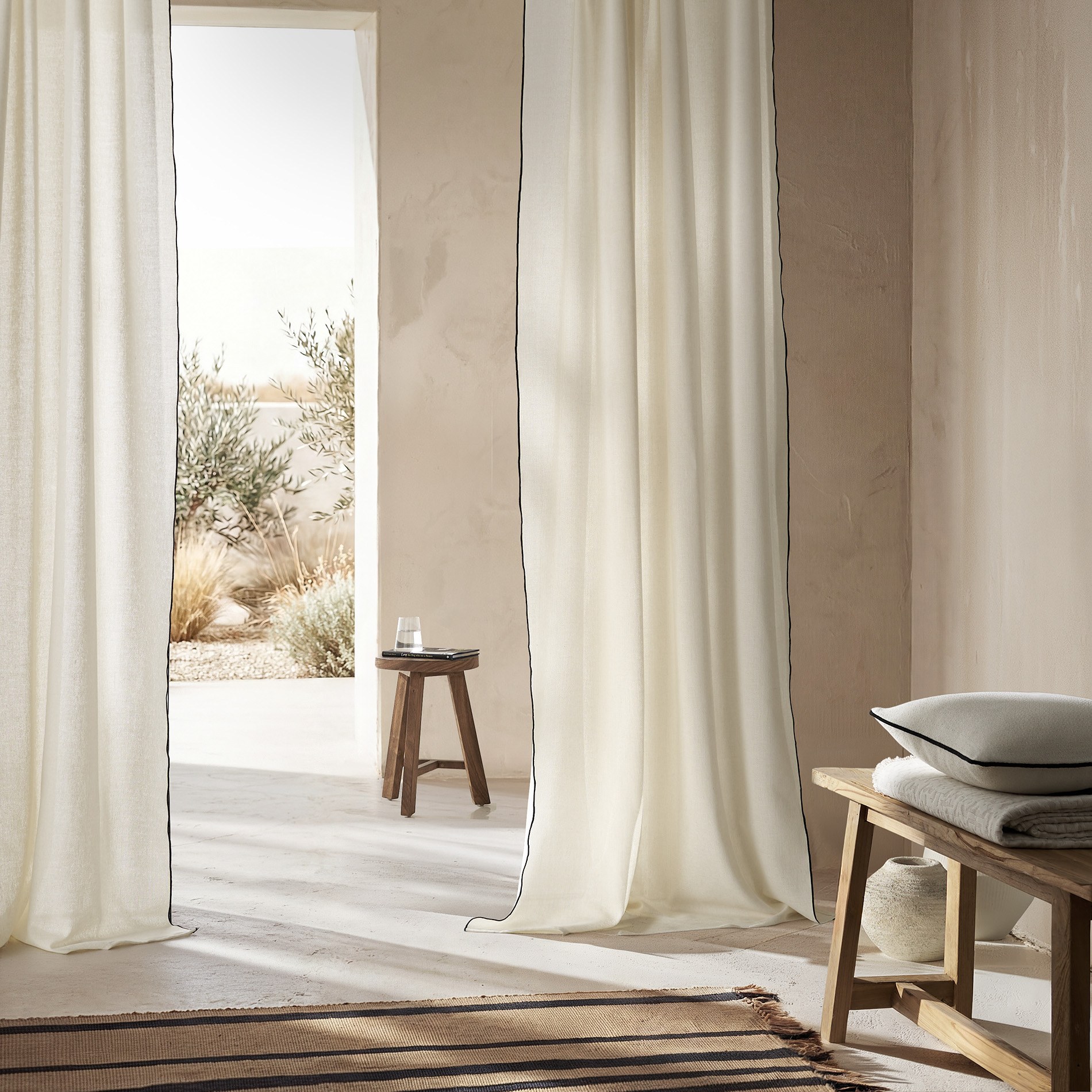 Κουρτίνα με σιρίτι Gofis Home Nedda Black 20-04-614/14 