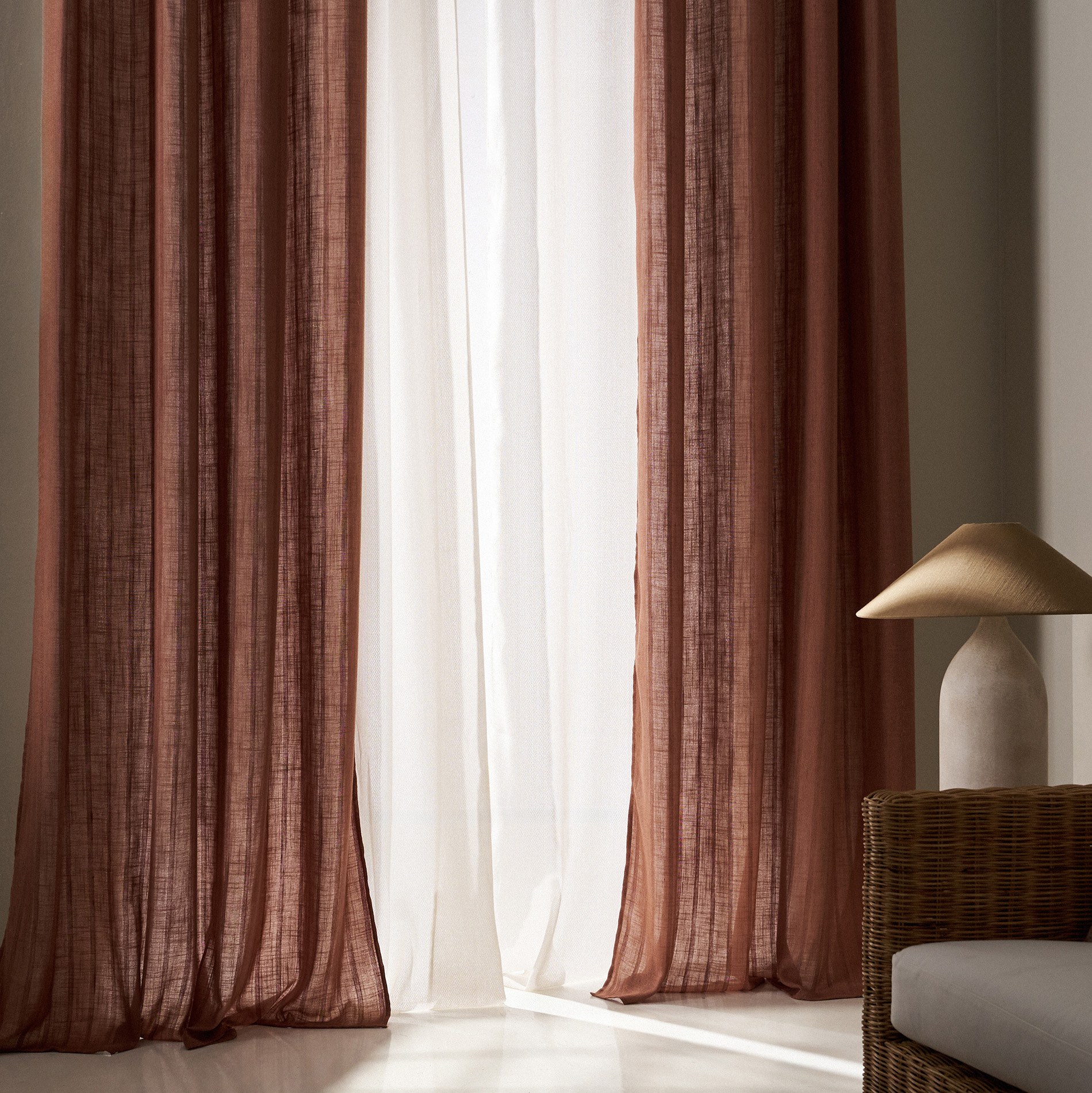 Κουρτίνες, στόρια Anesis Home - ΣΗΜΑΝΤΙΚΟ: Σε περίπτωση διαφοράς τιμής από το κατάστημα ισχύει παντα και μόνο η τιμή του καταστήματος Κουρτίνα με σιρίτι Gofis Home Nysera Rust 20-04-705-2/1