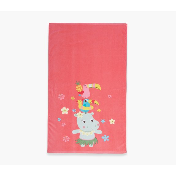 Παιδική Πετσέτα Θαλάσσης Nef-Nef Aloha Hippo Coral 70x120