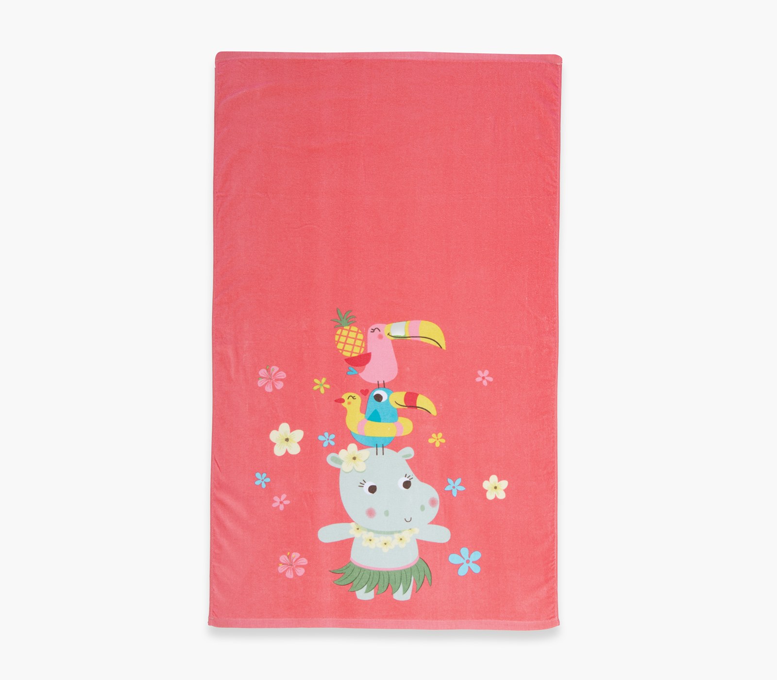 Παιδική Πετσέτα Θαλάσσης Nef-Nef Aloha Hippo Coral 70x120