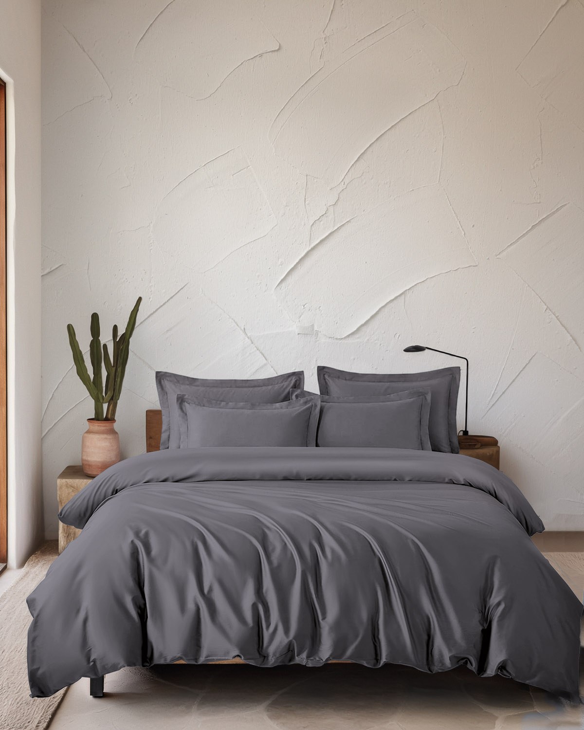 Σετ Παπλωματοθήκη Υπέρδιπλη 3 Τεμαχίων Rythmos Glacier Γκρι Καφέ 240x260