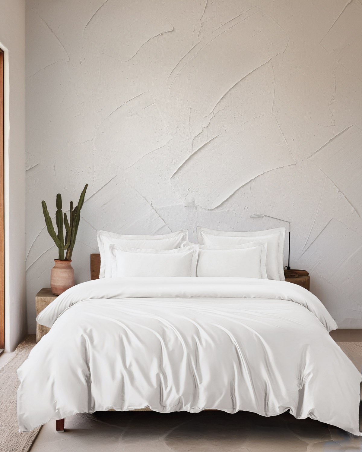 Σετ Παπλωματοθήκη Υπέρδιπλη 3 Τεμαχίων Rythmos Glacier Off White 240x260