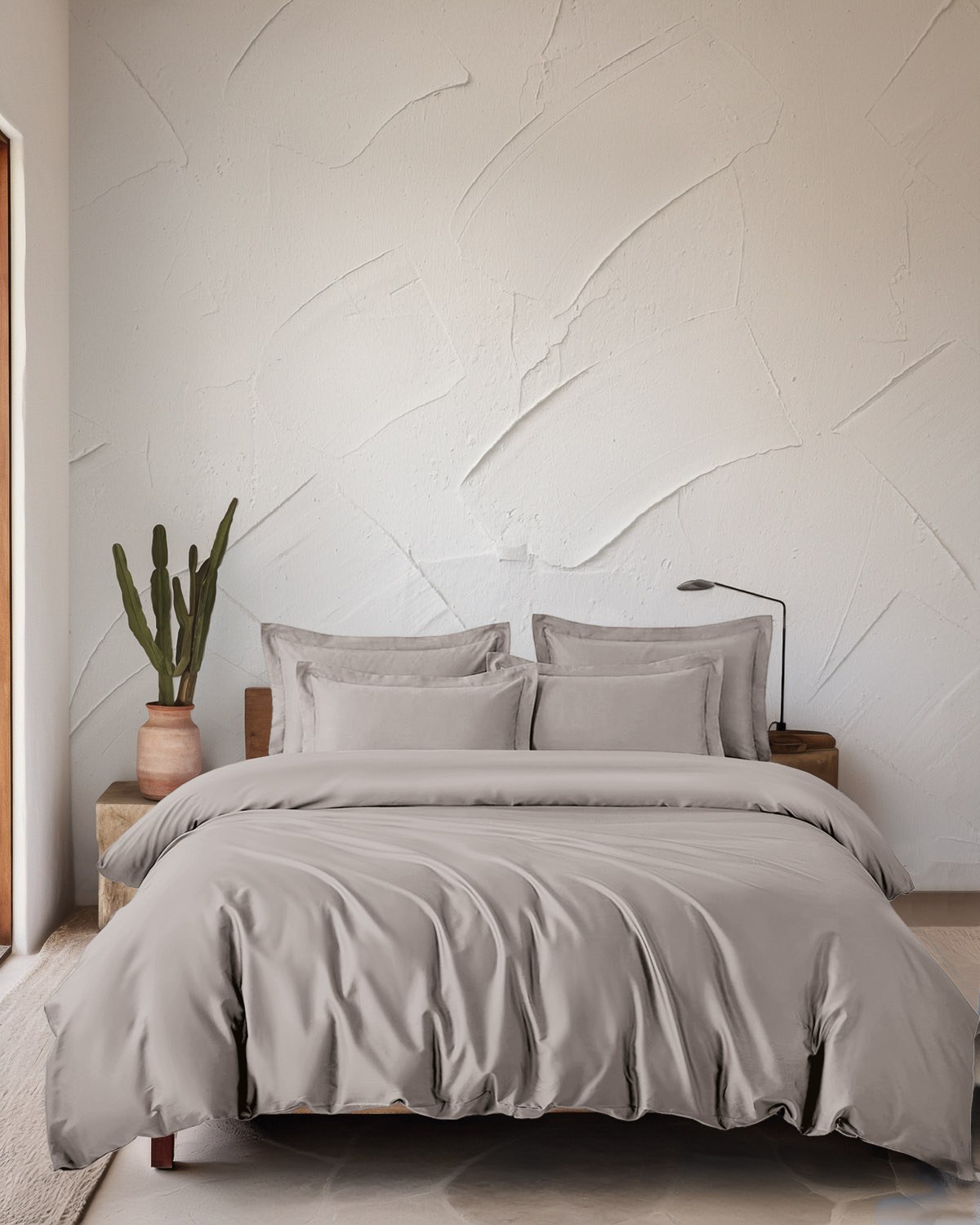 Σετ Παπλωματοθήκη Υπέρδιπλη 3 Τεμαχίων Rythmos Glacier Μπεζ Άμμου 240x260