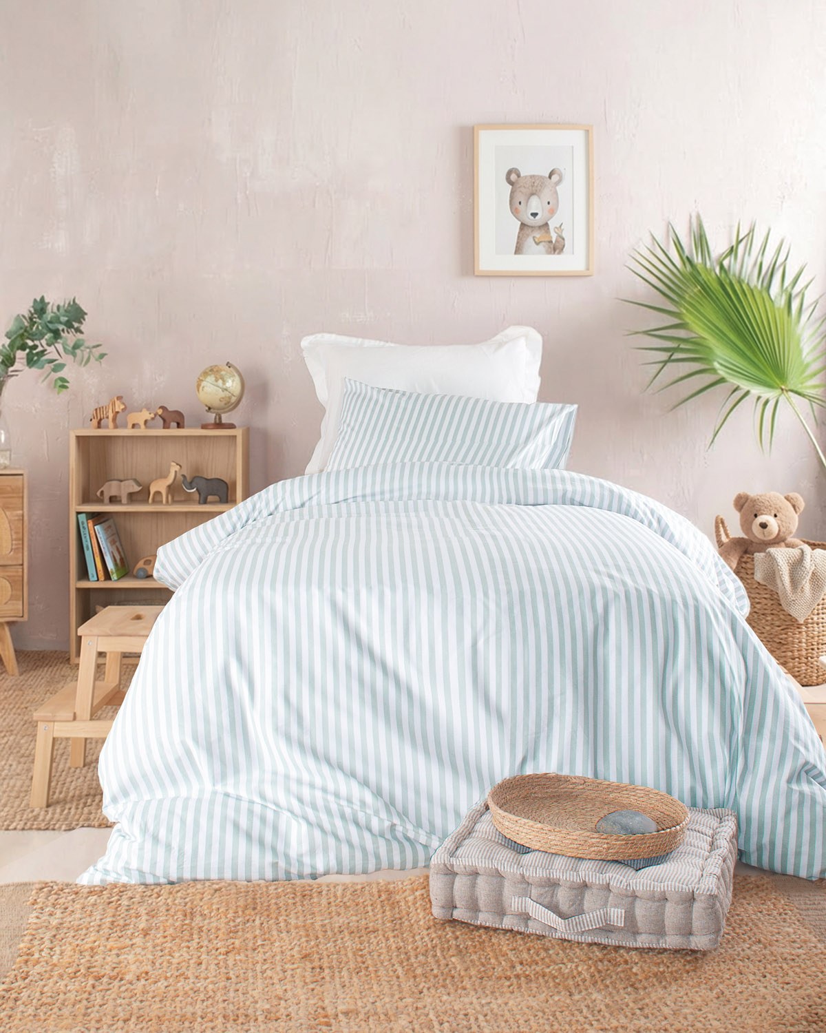 Σετ Παιδικά Σεντόνια Μονά με Λάστιχο 3 Τεμαχίων Rythmos Eloise πράσινο 105x205+25