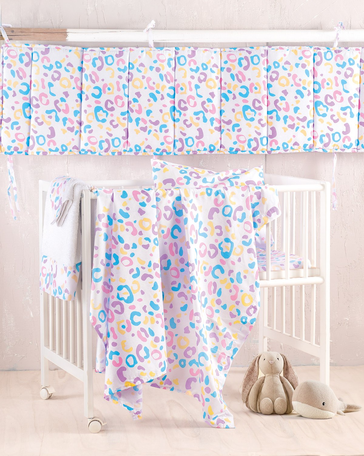 Σετ Παπλωματοθήκη Κούνιας 2 Τεμαχίων Rythmos Candy Λευκό 110x160