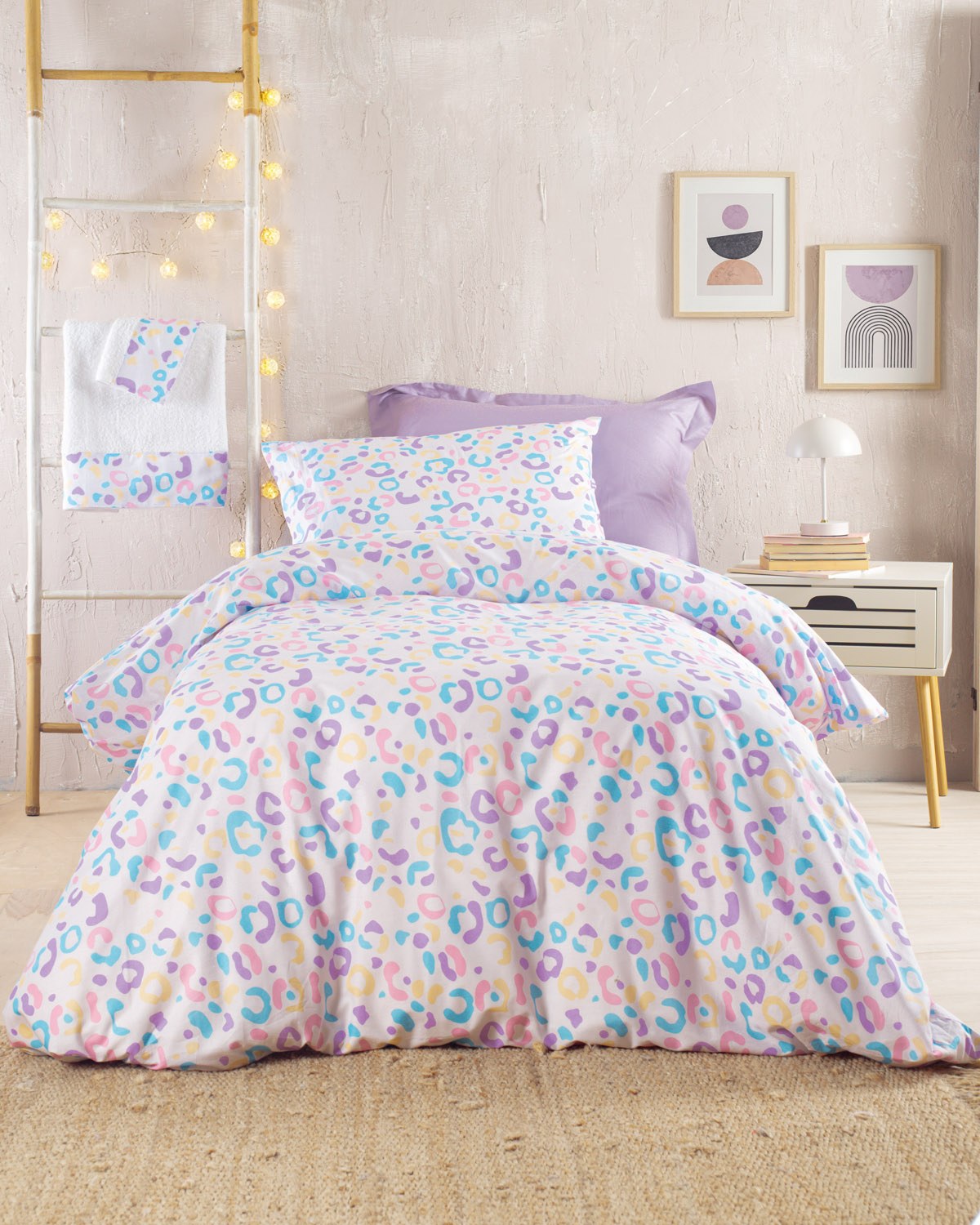 Σετ Παιδική Παπλωματοθήκη Μονή 2 Τεμαχίων Rythmos Candy Λευκό 160x250