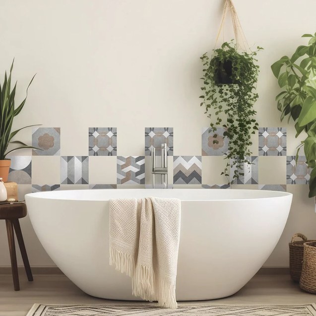 Geometric Tiles πλακάκια διακόσμησης κουζίνας &...