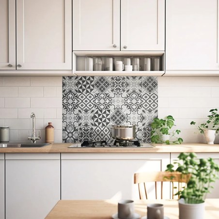 Grey Cementines προστασία τοίχου εστιών κουζίνας (67285)