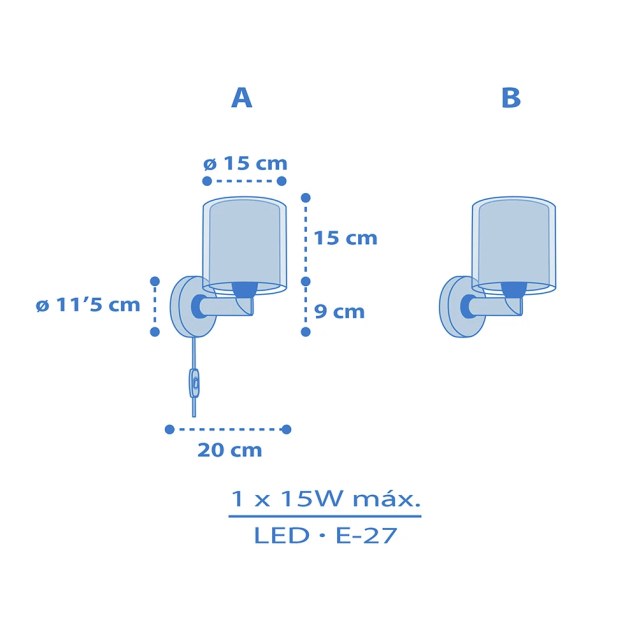 Baby Teddy Blue απλίκα τοίχου (41579T)