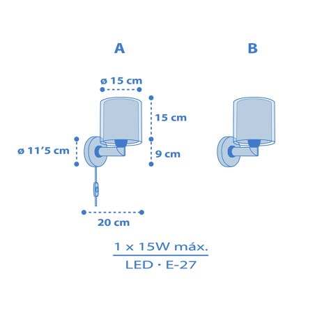 Baby Teddy Blue απλίκα τοίχου (41579T)
