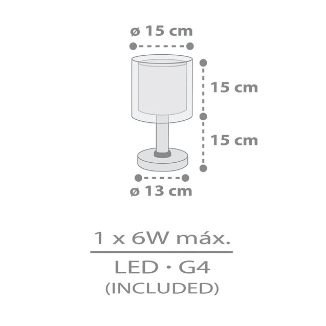 Kawaii Grey επιτραπέζιο φωτιστικό (41761E)
