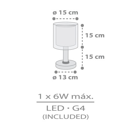 Kawaii Grey επιτραπέζιο φωτιστικό (41761E)