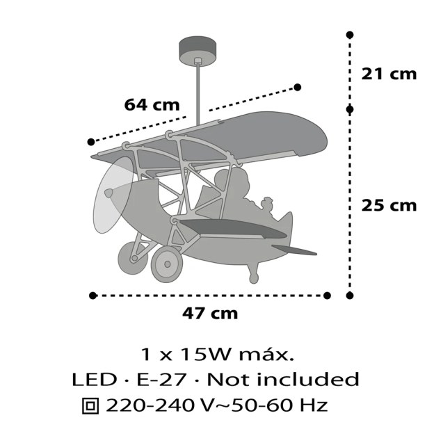 Snoopy airplane κρεμαστό φωτιστικό οροφής (54302)