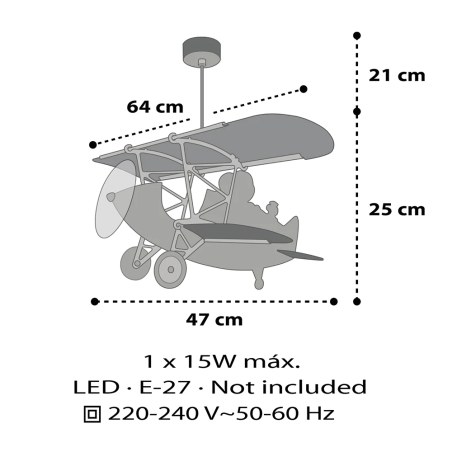Snoopy airplane κρεμαστό φωτιστικό οροφής (54302)
