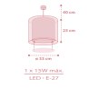Kawaii Pink φωτιστικό οροφής (41762S)