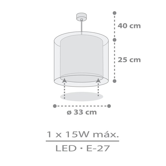 Kawaii Grey παιδικό φωτιστικό οροφής (41762E)