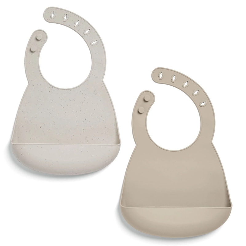 Σετ Σαλιάρες Σιλικόνης 2 Τεμαχίων Mamas & Papas Neutral Speckle 24280133