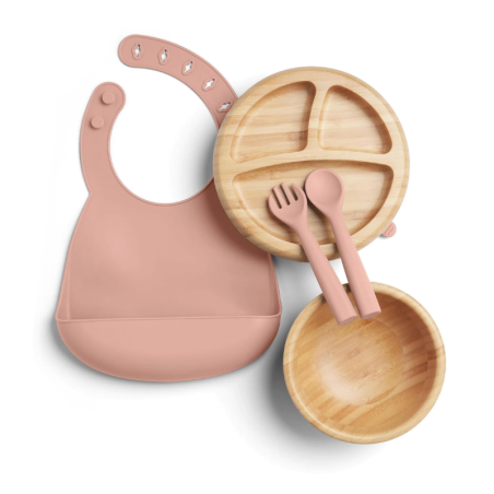 Σετ Φαγητού Mamas & Papas από Bamboo 4τμχ Melba Ροζ 25180070