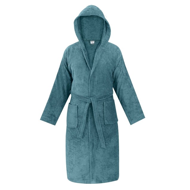 Μπουρνούζι με κουκούλα Madi Olia Teal Medium