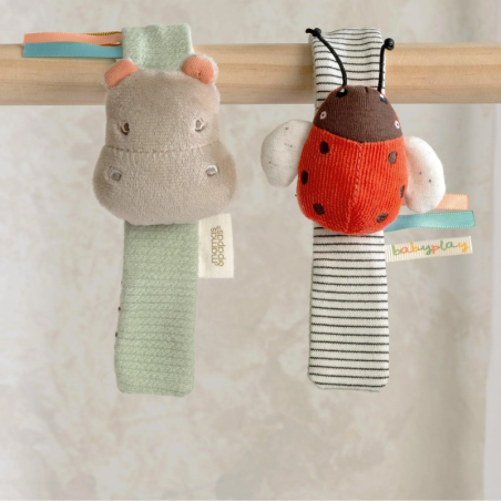 Κουδουνίστρες Mamas & Papas Καρπού Hippo & Ladybird 25180253
