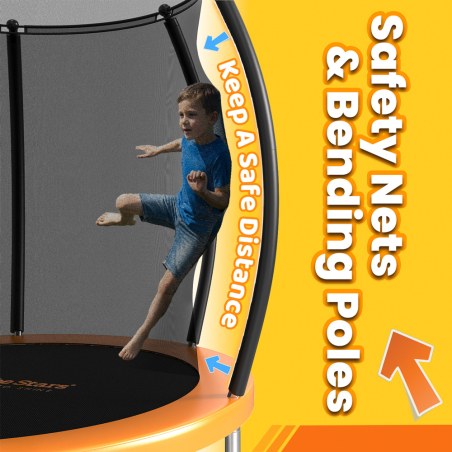 Τραμπολίνο Με Δίχτυ Bebe Stars Δ 185Cm 646-171