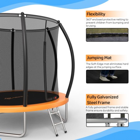 Τραμπολίνο Με Δίχτυ Bebe Stars Δ 245Cm 647-171