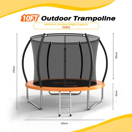 Τραμπολίνο Με Δίχτυ Bebe Stars Δ 305Cm 648-171