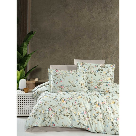 Σετ Σεντόνια Υπέρδιπλα 4 Τεμαχίων Madi Niva Μέντα 240x260