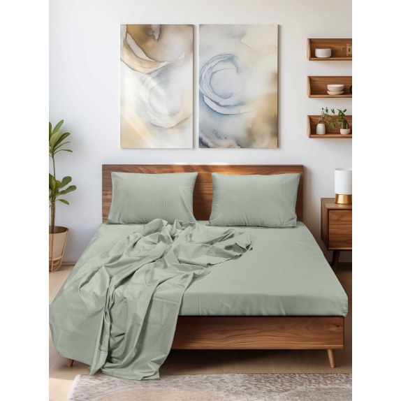 Σεντόνι Υπέρδιπλο με Λάστιχο Madi Sleek Mint Μέντα...