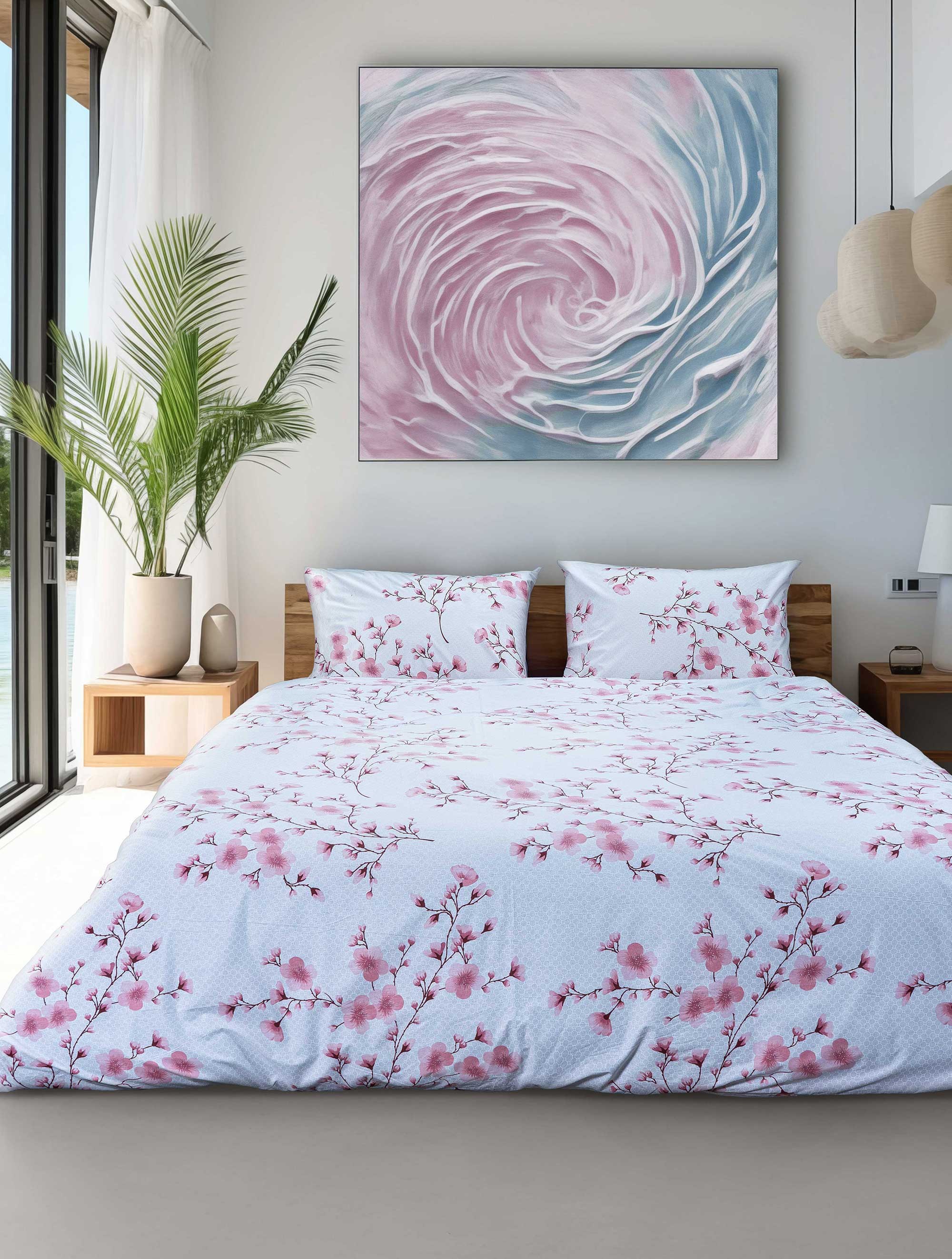 Σετ Σεντόνια Μονά με Λάστιχο 3 Τεμαχίων Madi Etera Ροζ 100x200+35