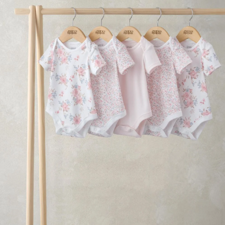 Σετ Βρεφικά Εσώρουχα Mamas & Papas Συνδυαστικά Σχέδια Ροζ 5τεμ.