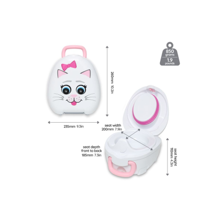 Φορητό Γιο Γιο My Carry Potty Γατούλα Λευκό/Ροζ MCP-CA