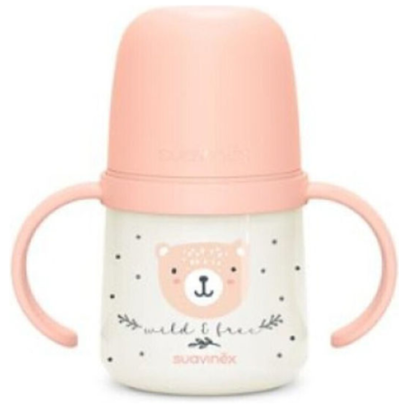 Μπουκάλι Εκπαιδευτικό Suavinex Με Λαβές Night & Day Wild Pink +6m 150ml BR79812