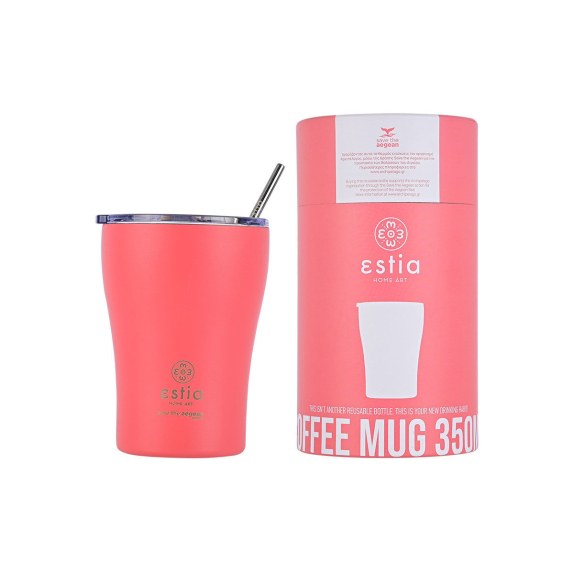 Estia Θερμός Coffee Mug Save The Aegean 350Ml Fusion Coral