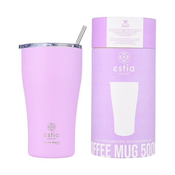 Estia Θερμός Coffee Mug Save The Aegean 500Ml Lavender...