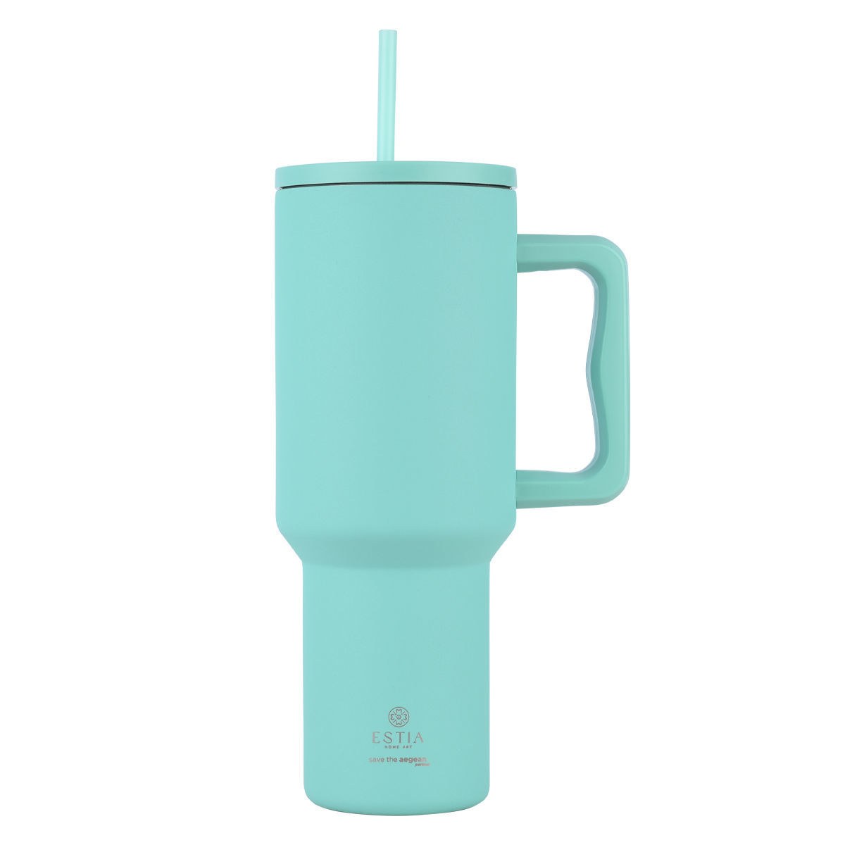 ESTIA ΘΕΡΜΟΣ STRAW TUMBLER XL SAVE THE AEGEAN 1200ml BERMUDA GREEN