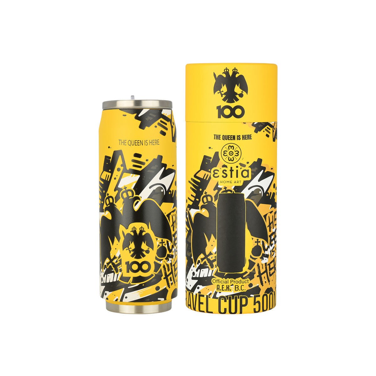 Estia Θερμός Travel Cup Aek Bc Edition The Queen Is Here 500Ml