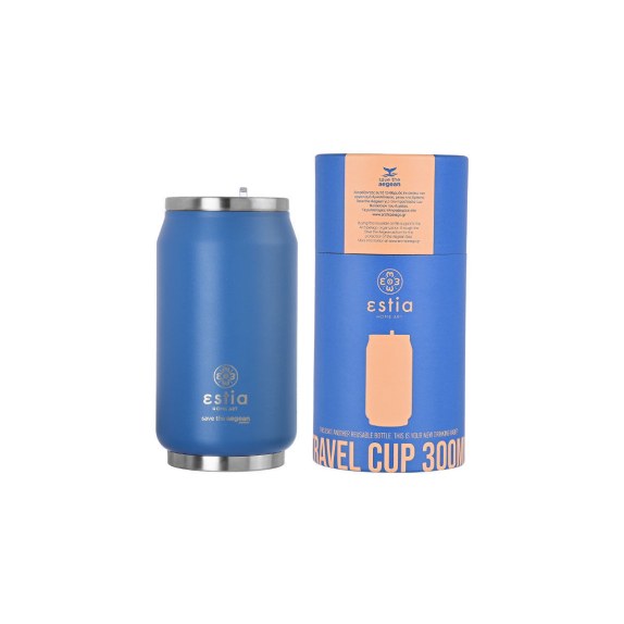 Estia Θερμός Travel Cup Save The Aegean 300Ml Denim Blue