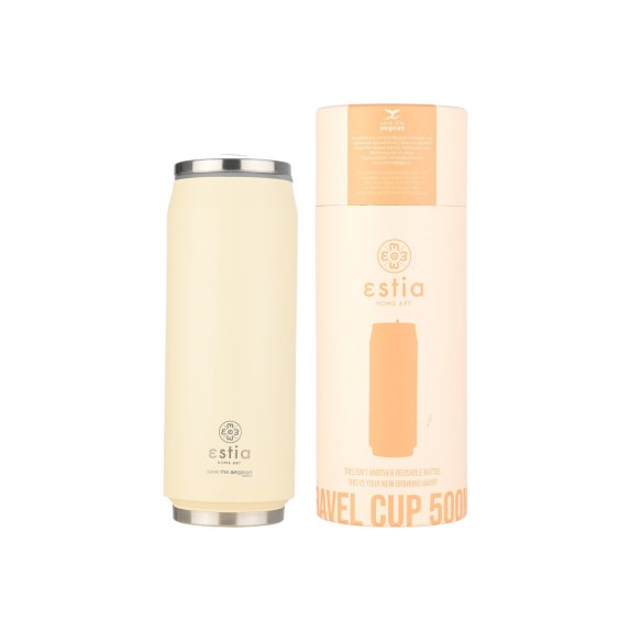 Estia Θερμός Travel Cup Save The Aegean 500Ml Lily White