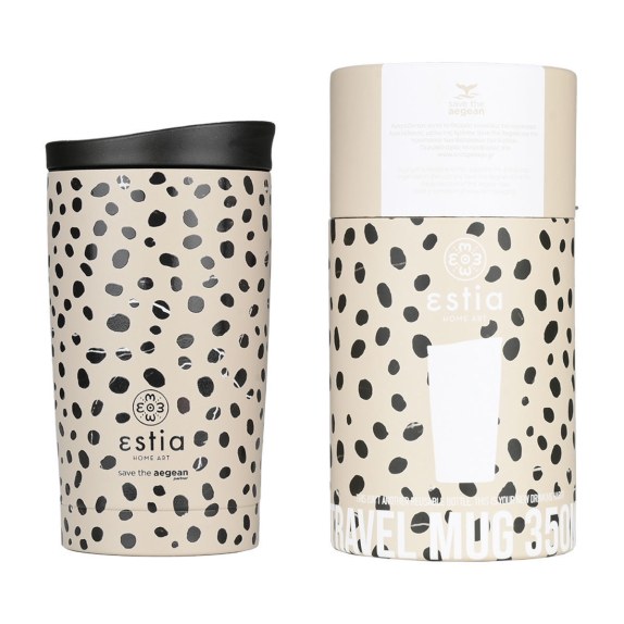 Estia Θερμός Travel Mug Save The Aegean 350Ml Leopard Taupe