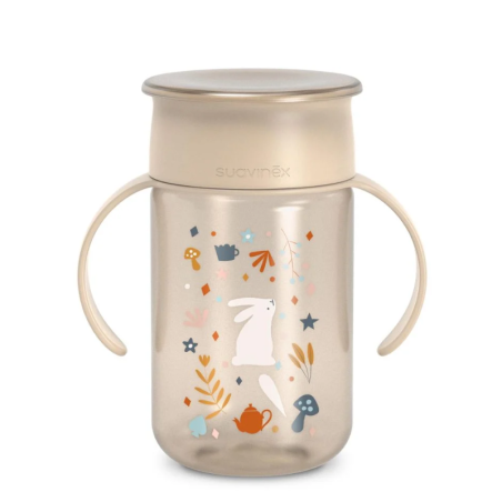 Εκπαιδευτικό Ποτήρι Suavinex Με Λαβές Wonderland Beige 340ml BR79405