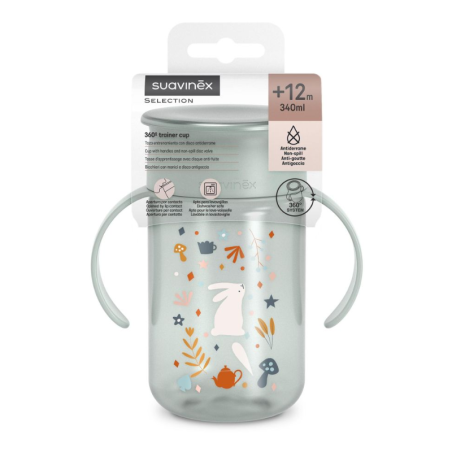 Εκπαιδευτικό Ποτήρι Suavinex Με Λαβές Wonderland Green 340ml BR79406