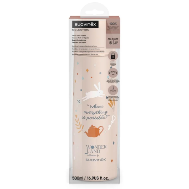 Μπουκάλι Θερμός Suavinex Wonderland Pink 500ml...