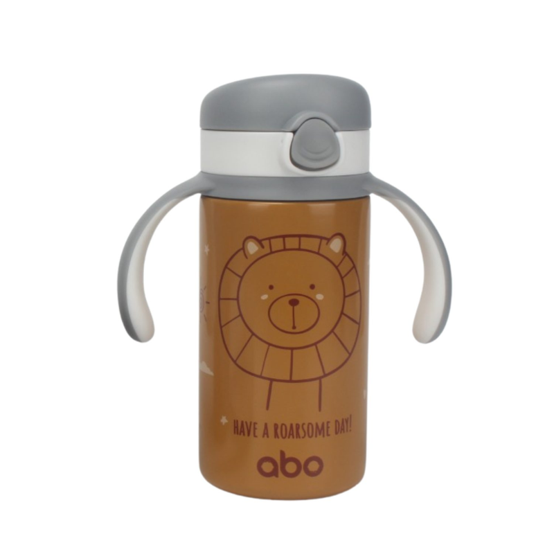 ABO Παγούρι Θερμός 280ml Με Χερούλι Και Καλαμάκι Have A Roarsome Day