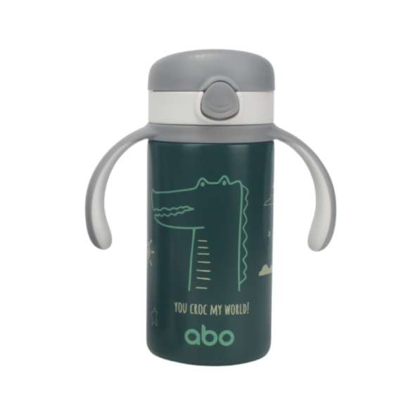 ABO Παγούρι Θερμός 280ml Με Χερούλι Και Καλαμάκι You Croc...
