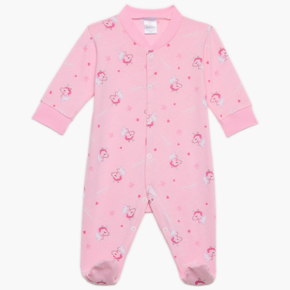 Φορμάκι Μακρύ Μανίκι Pretty Baby Allover Unicorn Ροζ