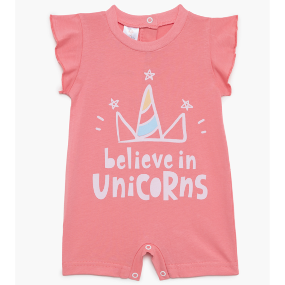 Φορμάκι Κοντό Μανίκι Pretty Baby Believe Φραουλί